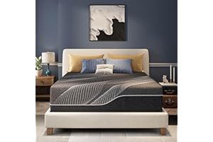 CH CHARME HOUSE 14 Inch Queen Mattress, Bamboo-Charcoal Memory Foam Mattress, Cooling & Pressure Relief, Bed in a Box, Foam Made in USA & CertiPUR-US Certified, 60'x80'x14', Black