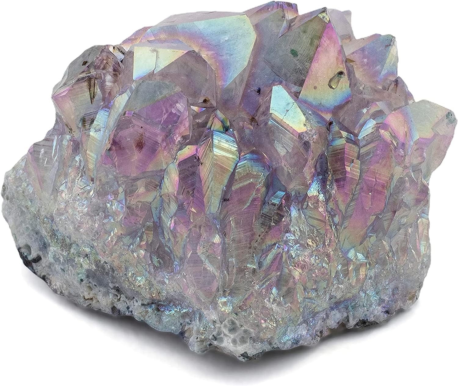 Indoor Fountains & Accessories - KALIFANO Angel Aura Amethyst Geode - Titanium Bonded High Energy Amatista Crystal - Natural Reiki Wicca Rock with Healing and Calming Effects (Family Owned and Operated)