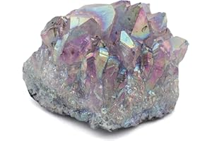 KALIFANO Angel Aura Amethyst Geode – Titanium-Bonded High-Energy Amatista for Reiki, Wicca, Crystal Decor & Metaphysical Gifts – Natural Crystals and Healing Stones (Family Owned)