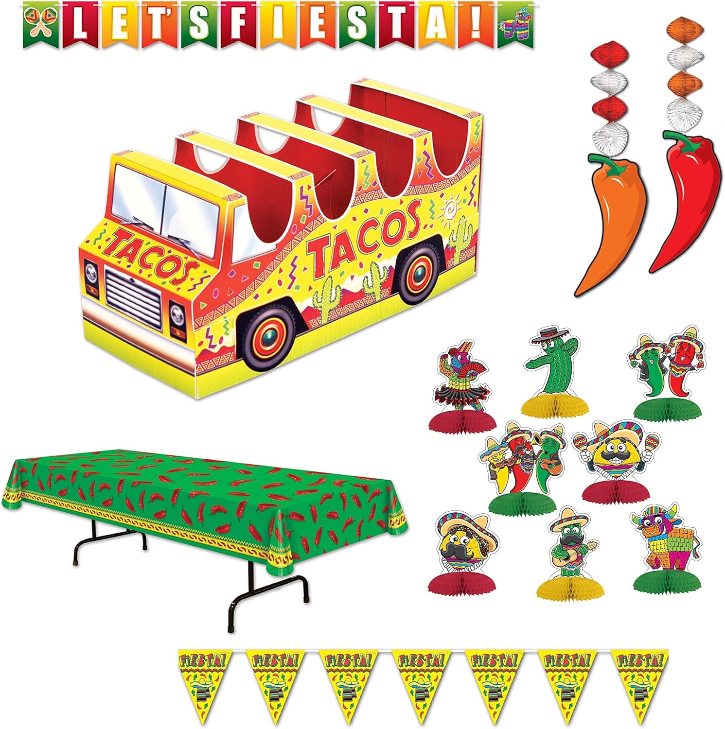 Amazon Com Beistle 6 Piece Taco Mexican Chile Pepper Fiesta Party