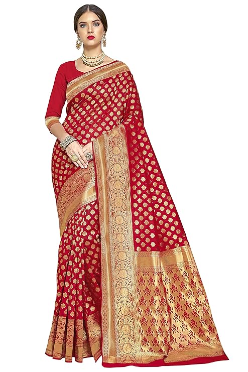 Women's Kanchipuram Art Silk Saree With Blouse Piece