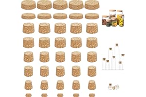 40 Pcs Cork Stoppers, Wooden Tapered Cork Plugs, 8 Sizes Natural Soft Wood Wine Bottle Stoppers Plugs Cork Wine Stopper Bottl