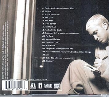 Eminem The Marshall Mathers Lp Amazon Com Music