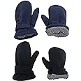 N'Ice Caps Baby Toddler Mittens Kids 2 Pairs Fleece Gloves Winter Warm Sherpa Lined