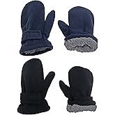 N'Ice Caps Baby Toddler Mittens Kids 2 Pairs Fleece Gloves Winter Warm Sherpa Lined