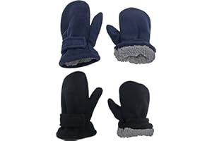 N'Ice Caps Baby Toddler Mittens Kids 2 Pairs Fleece Gloves Winter Warm Sherpa Lined