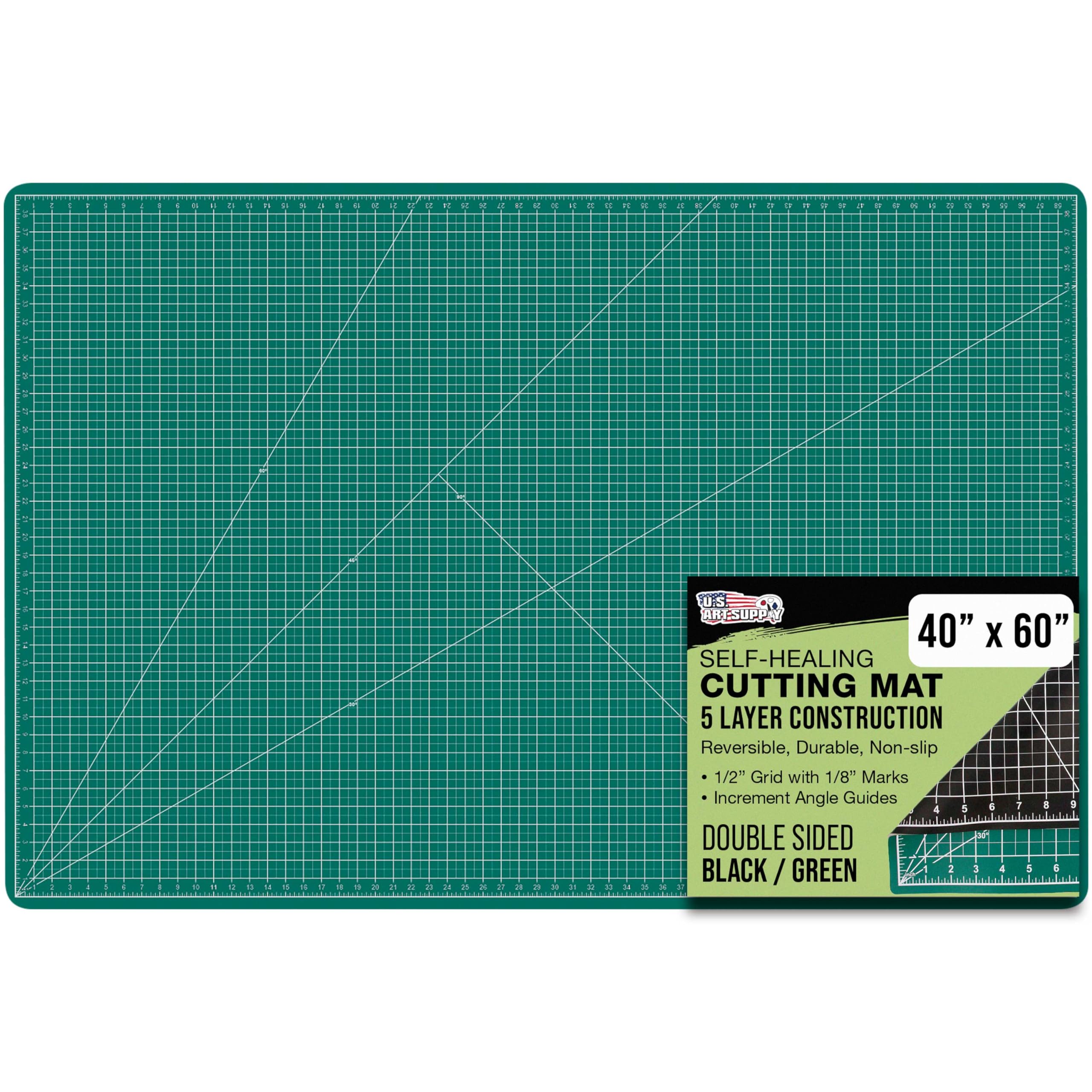 Photo 1 of U.S. Art Supply 40" x 60" Self-Healing Cutting Mat 5-Ply - Double-Sided Green/Black Craft Mat, Non-Slip Cutting Mats for Crafts, Sewing, Quilting, Scrapbooking