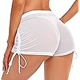 SHERRYLO Swim Shorts Women Sheer Board Short See Through Bikini Bottom Mesh Swimsuit Bottoms Sexy See Thru Bathing Suit