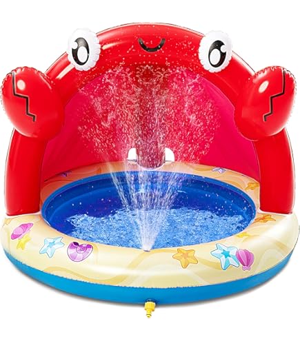 SunSmart Lazy River Kiddie Pool With Removable Canopy - Inflatable Kids Pool With 2 Toy Ducks