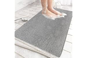 Zokbom Loofah Shower Mat, Non Slip Soft Textured Bath Mat with Drain, Phthalate Free Quick Drying Tub Mat Loofah Massage Mat 