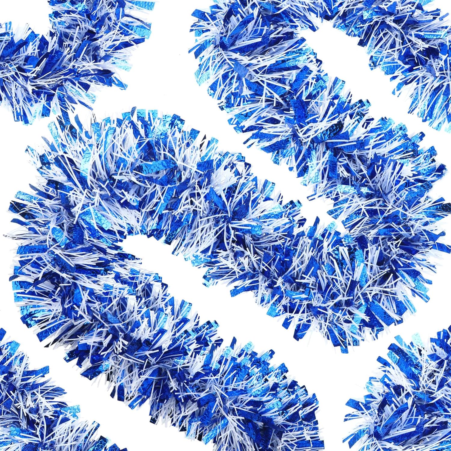 Wreaths, Garlands & Swags - 26.2 Feet Christmas Tinsel Garland Decoration Metallic Tinsel Twist Garland Halloween Christmas Tree Artificial Garland Hanging Christmas Garland for Birthday Party Ornament (Blue)