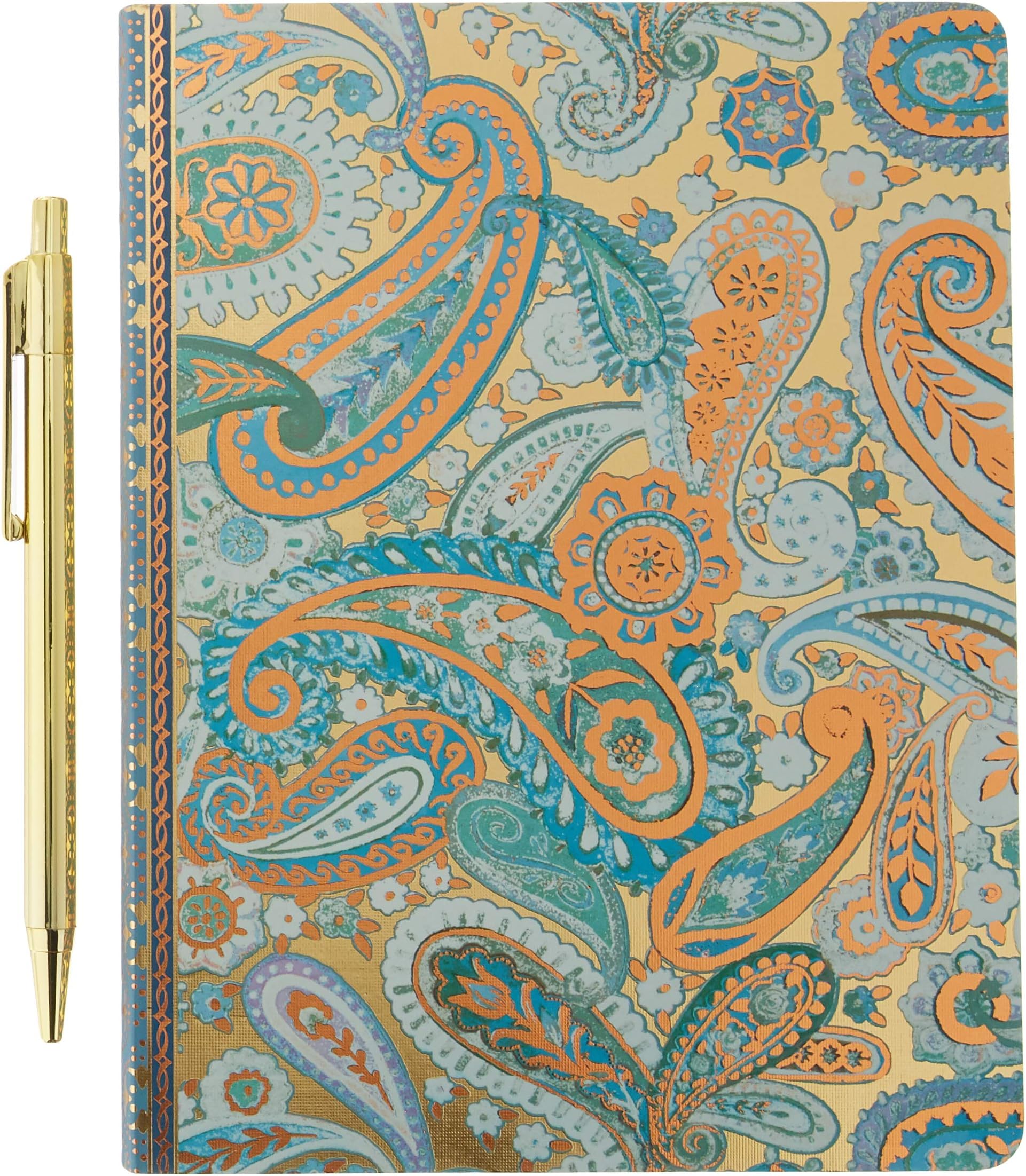 Punch Studio Journal and Pen Set, Blue Paisley (43933)