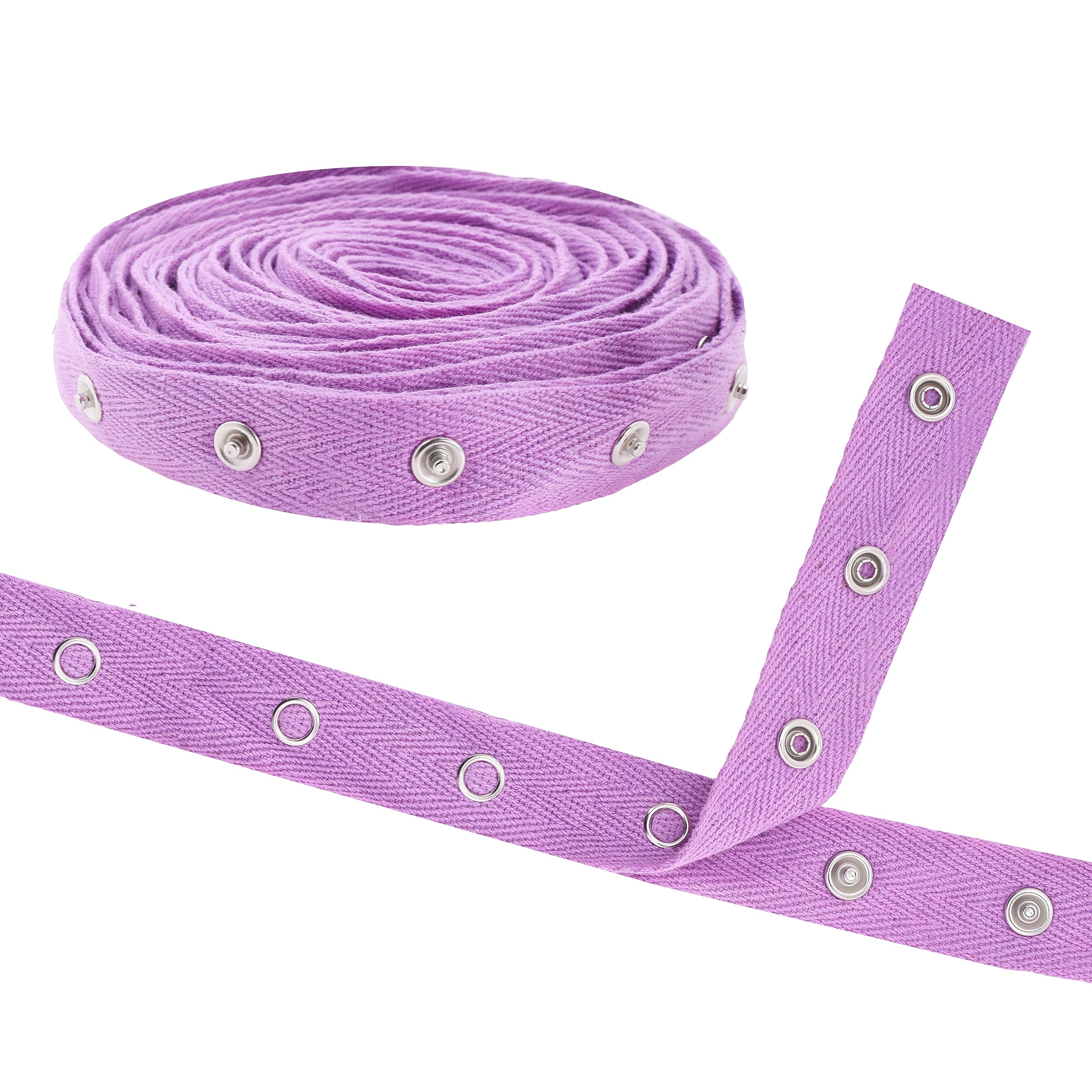 Mandala Crafts Metal Snap Tape for Sewing by Yard Lavender Cotton