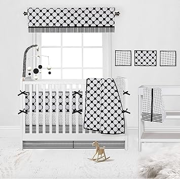 black and white striped crib bedding