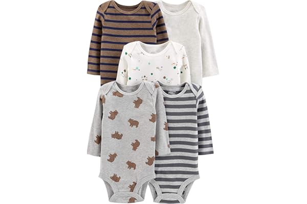 Simple Joys by Carter's Baby-Boys 5-Pack Long-Sleeve Bodysuit