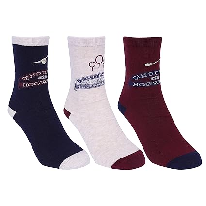 3 x Dunkelblau-dunkelrote Socken Harry Potter