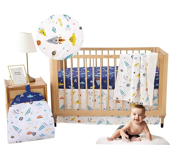 spaceship crib bedding