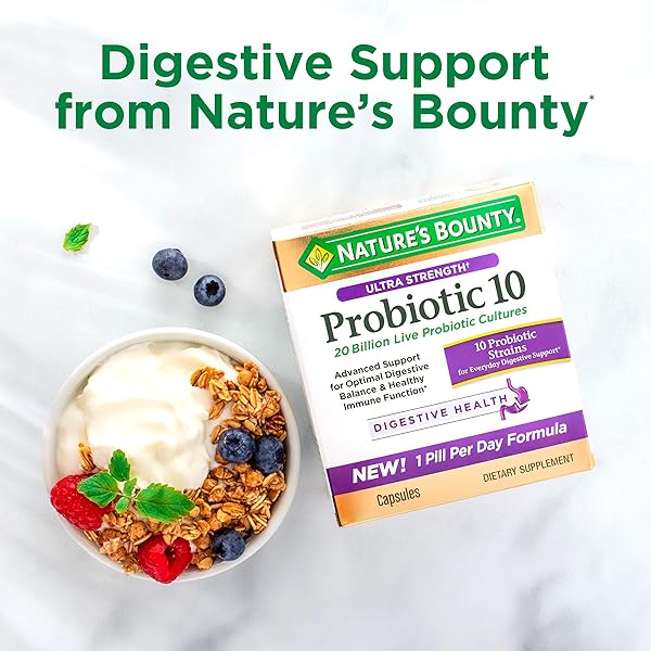 NATURE’S BOUNTY LACTOBACILLUS ACIDOPHILUS PROBIOTIC SUPPLEMENT – DAILY PROBIOTIC FOR WOMEN/MEN DIGESTIVE HEALTH, 100 MILLION ORGANISMS, VEGETARIAN, 1 SERVING PER DAY, 120 TABLETS