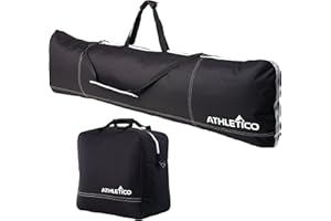 Athletico Padded Two-Piece Snowboard and Boot Bag Combo | Store & Transport Snowboard Up to 165 CM and Boots Up To Size 13 | Includes 1 Padded Snowboard Bag & 1 Padded Boot Bag