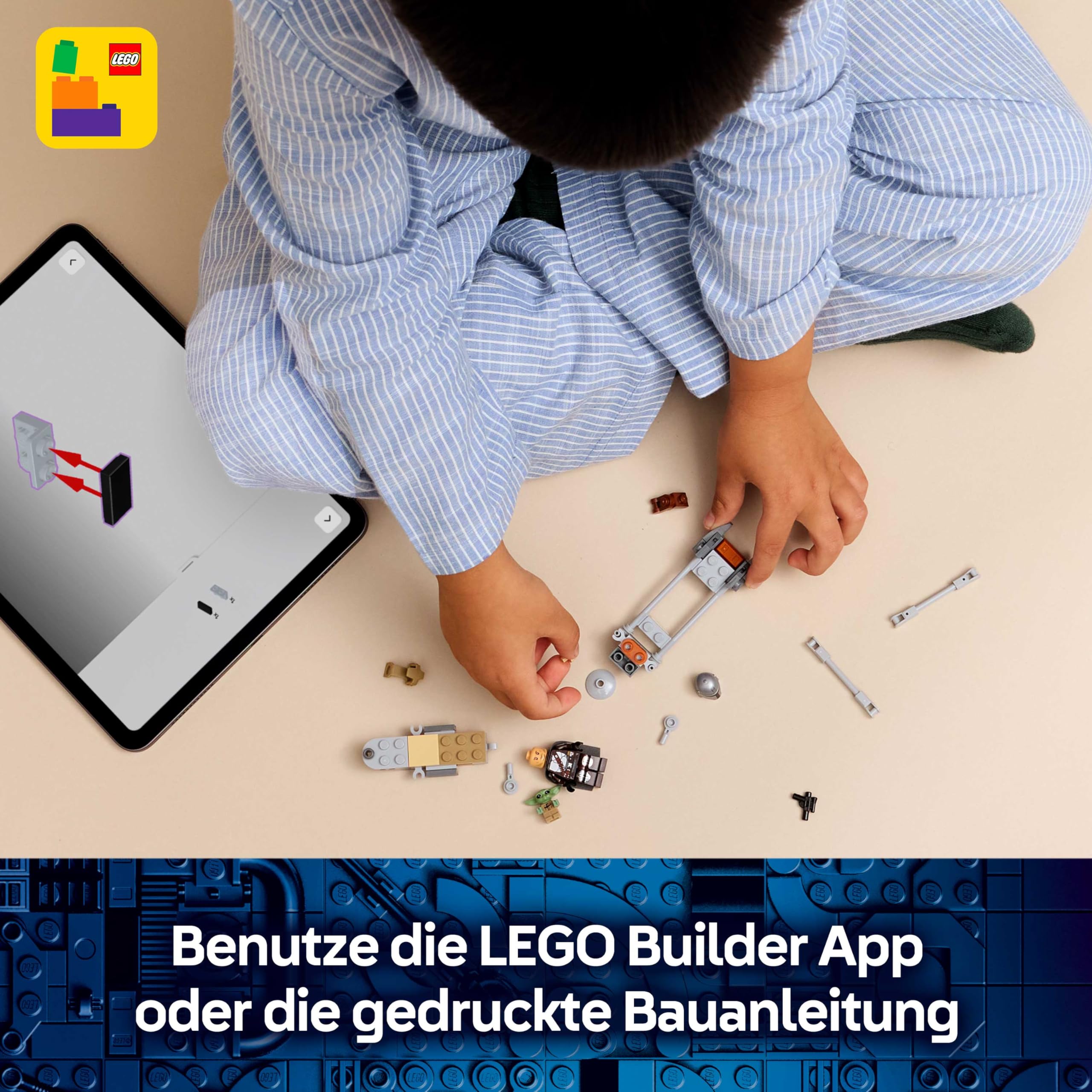 LEGO Star Wars Der Mandalorianer und Grogu auf ihrem Speeder Bike - Set mit Fahrzeug und 2 Star Wars Figuren für Actionabenteuer - Geschenk für Kinder ab 6 Jahren - 75436 6