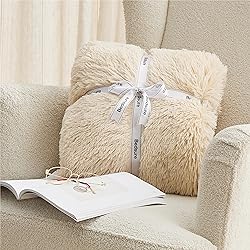 Bedsure Soft Beige Twin Blanket for Bed, Fluffy