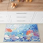 Liora Manne Impressions Indoor Printed Polyester Low Profile Mat - Contemporary Graphic Coastal Fish Colorful (Underwater Oce