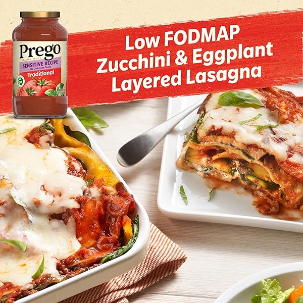PREGO TRADITIONAL SENSITIVE RECIPE LOW FODMAP PASTA SAUCE, 23.75 OZ JAR