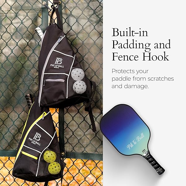 PIK’LE’BALL SPORTS PICKLEBALL SLING BAG – STYLISH, WATERPROOF, LIGHTWEIGHT, & SPACIOUS CROSSBODY SLING BAG FOR MEN AND WOMEN WITH PICKLEBALL PADDLES POCKET, BALL HOLDER, ADJUSTABLE STRAP – GREY