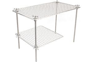 Mastiff Gears® Bushcraft Grill Grate, Multi-Use 3D Welded 304 (18/8) Stainless Steel High Strength Mesh Campfire Grill, FDA C