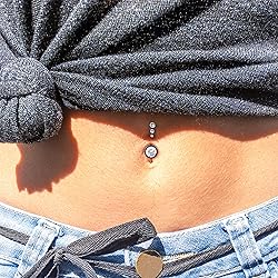 LEE&RO Black Stainless Steel Belly Ring 14G Navel