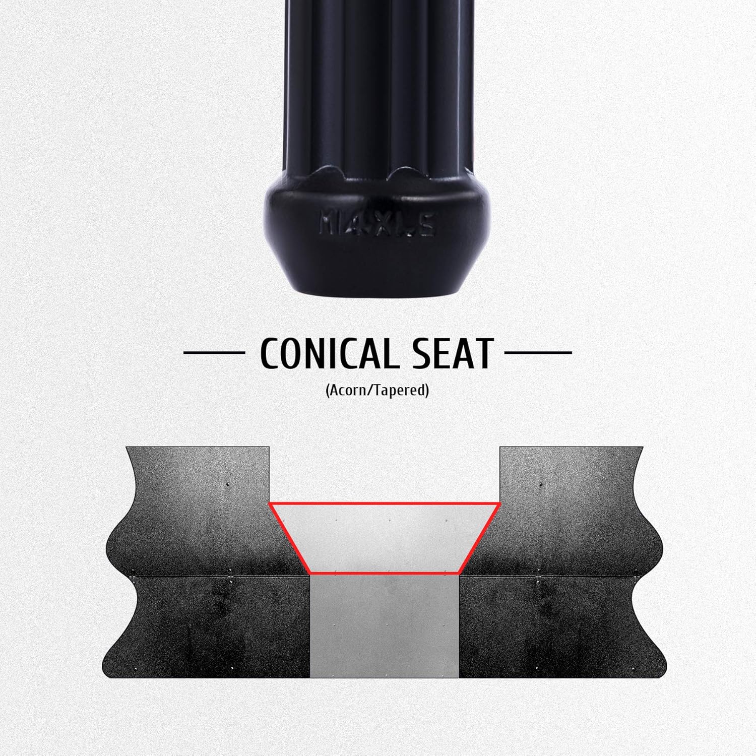 M14x1.5 Spike Lug Nuts with Cone Seat, 3/4" 19mm Hex 4.4x0.9 in. Blackened Car Accessories Compatible with Chevrolet Silverado 1500 2500 3500 Ford F-250 F350 Super Duty Nissan & More, Set of 32: Industrial & Scientific