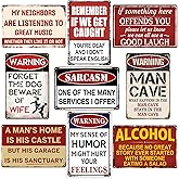 Vintage Metal Tin Signs for Man Cave, Garage & Bar, Funny Signs for Men, Home Bar, Basement,Pub Wall Decor Gifts 8 x 12 Inch（9pcs）