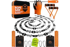CAMPNDOOR High Limb Rope Saw 53 In - Zero Effort 360 Rope Chain Saw - Sharp Manual Tree Limb Cutter - Hand Chainsaw with Ergo