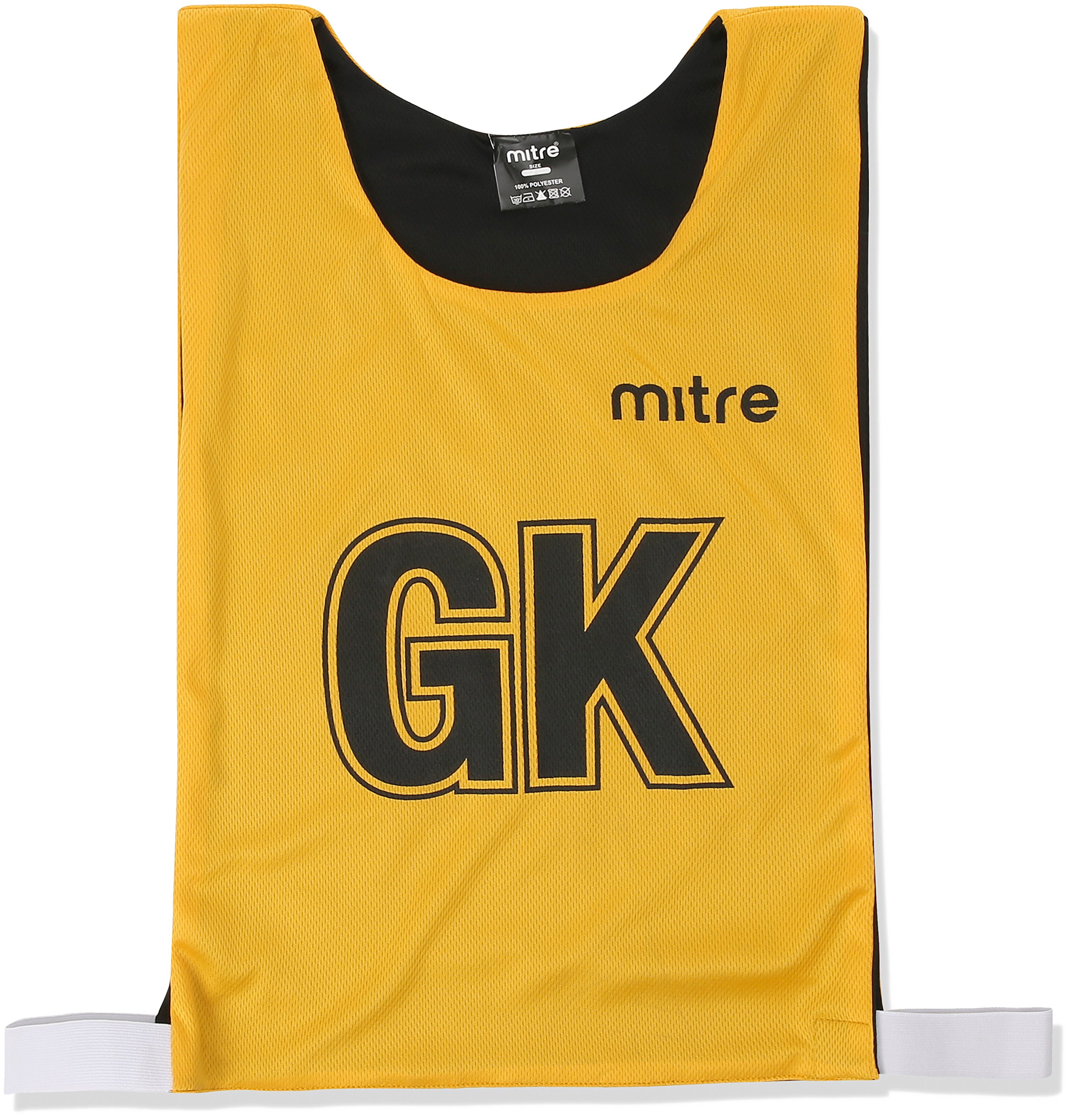 Mitre Adult Netball Pro Reversible Sports Training Bib (Pack of 7), Yellow/Black, M