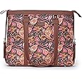 ZOUK Office Bag for Women for 15.6 inch Laptop, MacBook - Handmade Vegan Leather Laptop Handbags for Women - Paisley