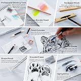 KALOUR 154PCS Art Supplies Sketching Drawing Kit with Sketchbook Tutorial Book view 7