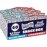 Welch's Fruit Snacks, Mixed Fruit & Strawberry Snack Box, 0.8oz Snack Packs (Pack of 60)