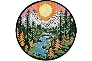 GENERIC Mountain Iron On Patch 3.5" - Scout Patches - Nature & Hiking Patches Iron On - Embroidered, Sew On for Clothing, Dress, Jeans, Hat, Backpacks, Jackets