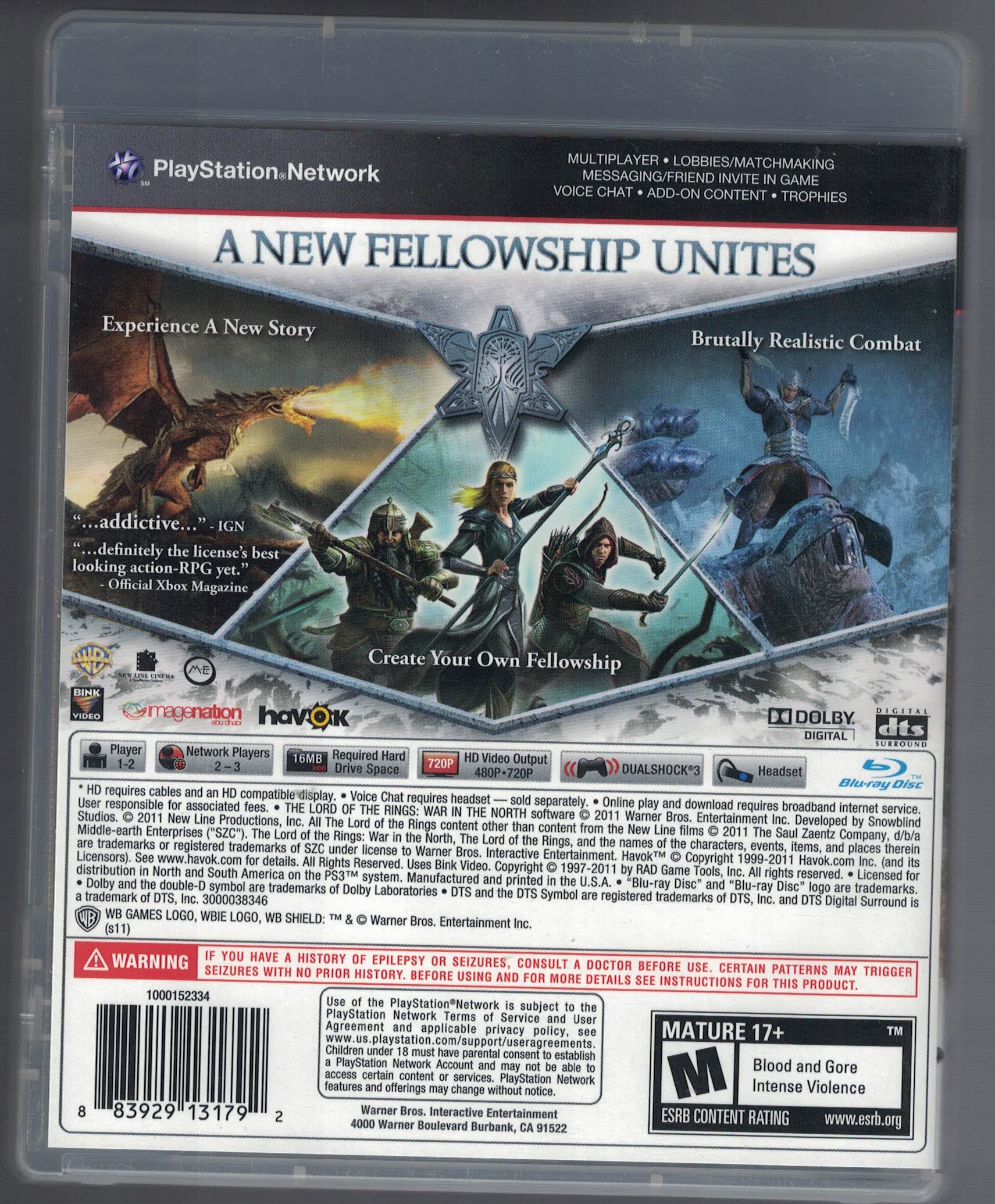 Lord of the Rings: War in the North - Playstation 3