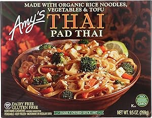 Amy's Frozen Meals, Pad Thai, Made with Organic Rice Noodles, Broccoli and Carrots, Vegan & Gluten Free, 9.5 oz