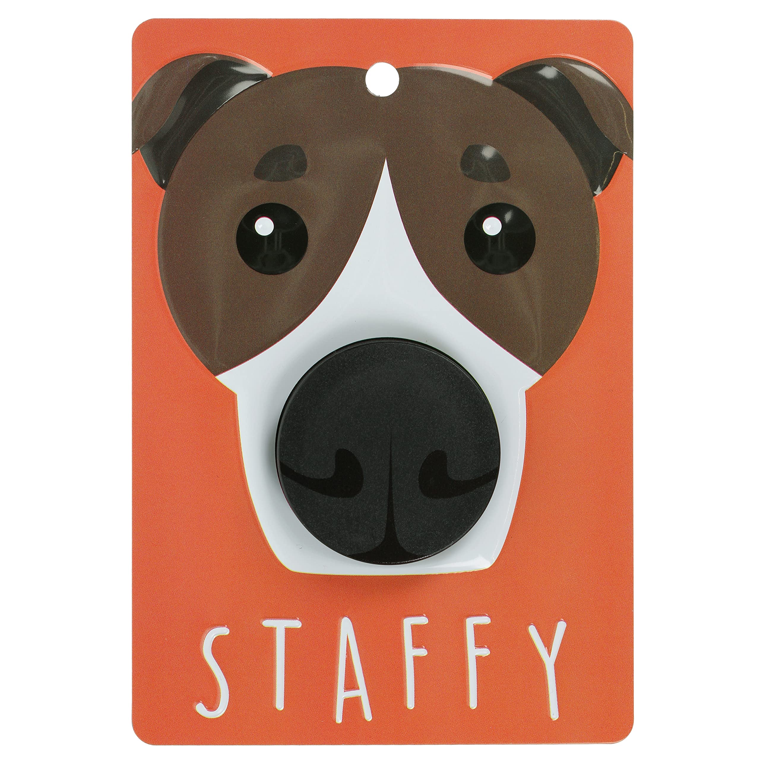 Pooch Pals Staffie Staffordshire Bull Terrier Brown and White Dog Lead Holder Wall Mounted Plaque Pop-Out Hook Hanger