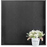 Hanobe Square Large Ottoman Tray: Extra Large Black Serving Tray for Ottomans Big Leather Decorative Tray with Handles for Coffee Table Living Room 22" x 22"