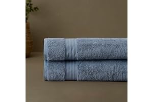 Fabdreams 100% Organic Cotton Bath Sheet Set of 2 700 GSM Oversized Towels Ultra Soft Plush Absorbent Durable Skin-Friendly Spa Hotel Premium Comfort Large 36 x 70 in Dark Blue
