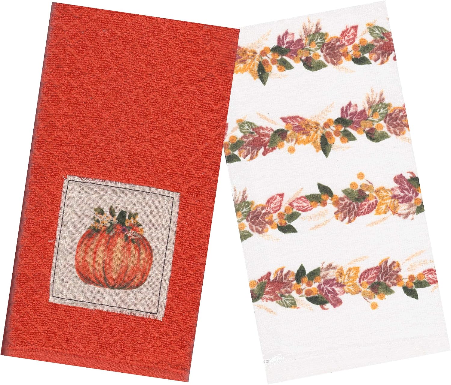 Amazon.com: Celebrate Fall Kitchen Towel Set Orange ...