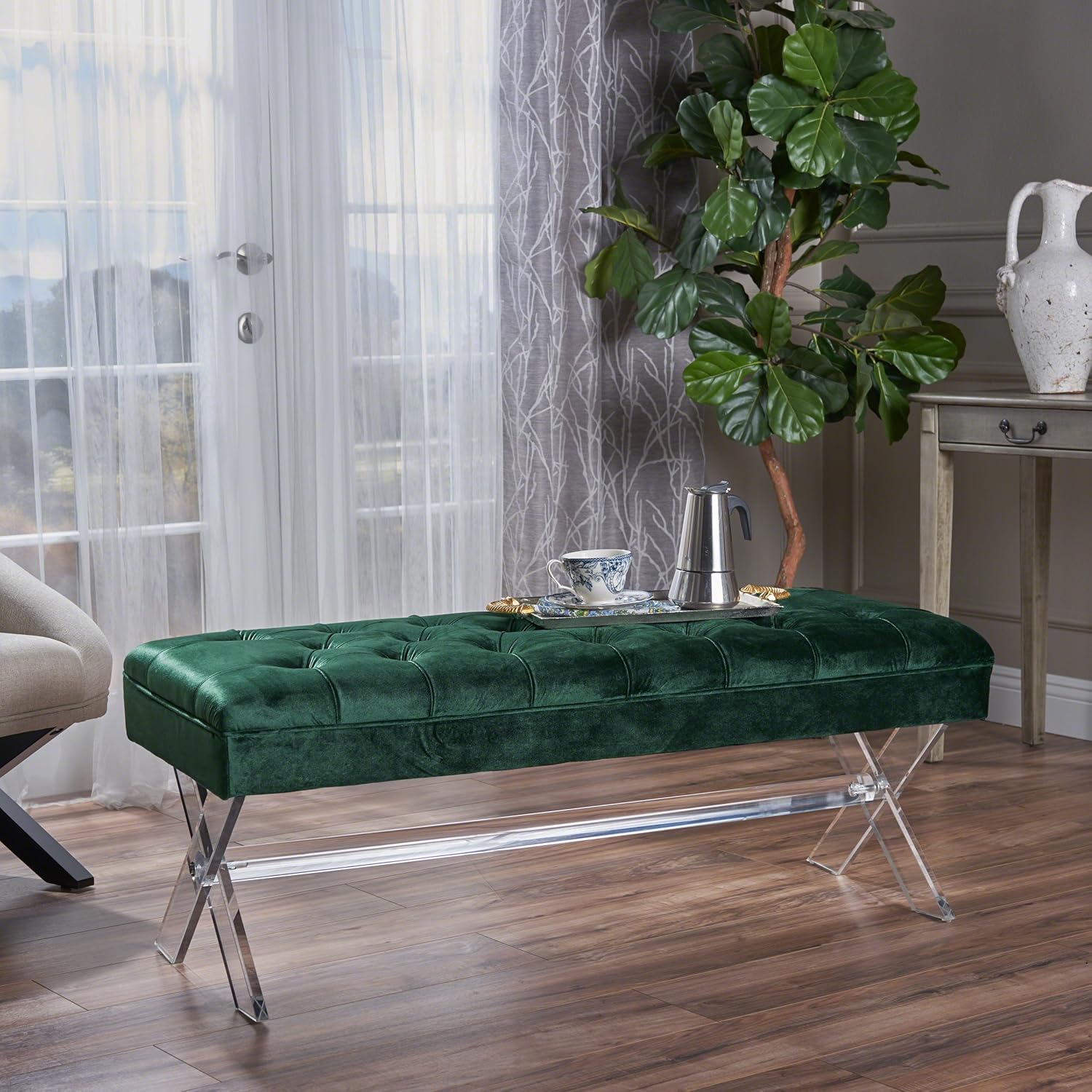 Best Emerald Round Tufted Storage Ottoman