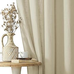 Joydeco Linen Curtains 96 Inch Length 2 Panels
