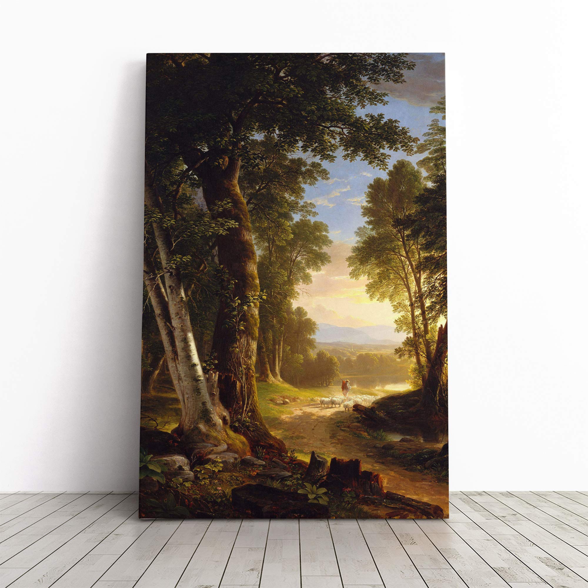 Asher Brown Durand The Beeches Canvas Print | Gallery Wrapped 30mm Frame Wall Art | 20x14 inches | Ready to Hang | Modern Picture | Living Room Bedroom Lounge Office