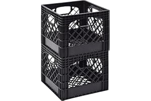 Muscle Rack MK131311-B2PK 11" x 13" x 13" Black Milk Crate (Pack of 2)