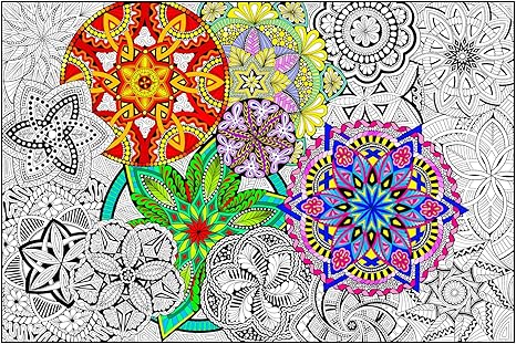 Mandala Madness Giant Wall Size Coloring Poster 32 5 X 22 Great For Kids Adults Classrooms Care Facilities And Families