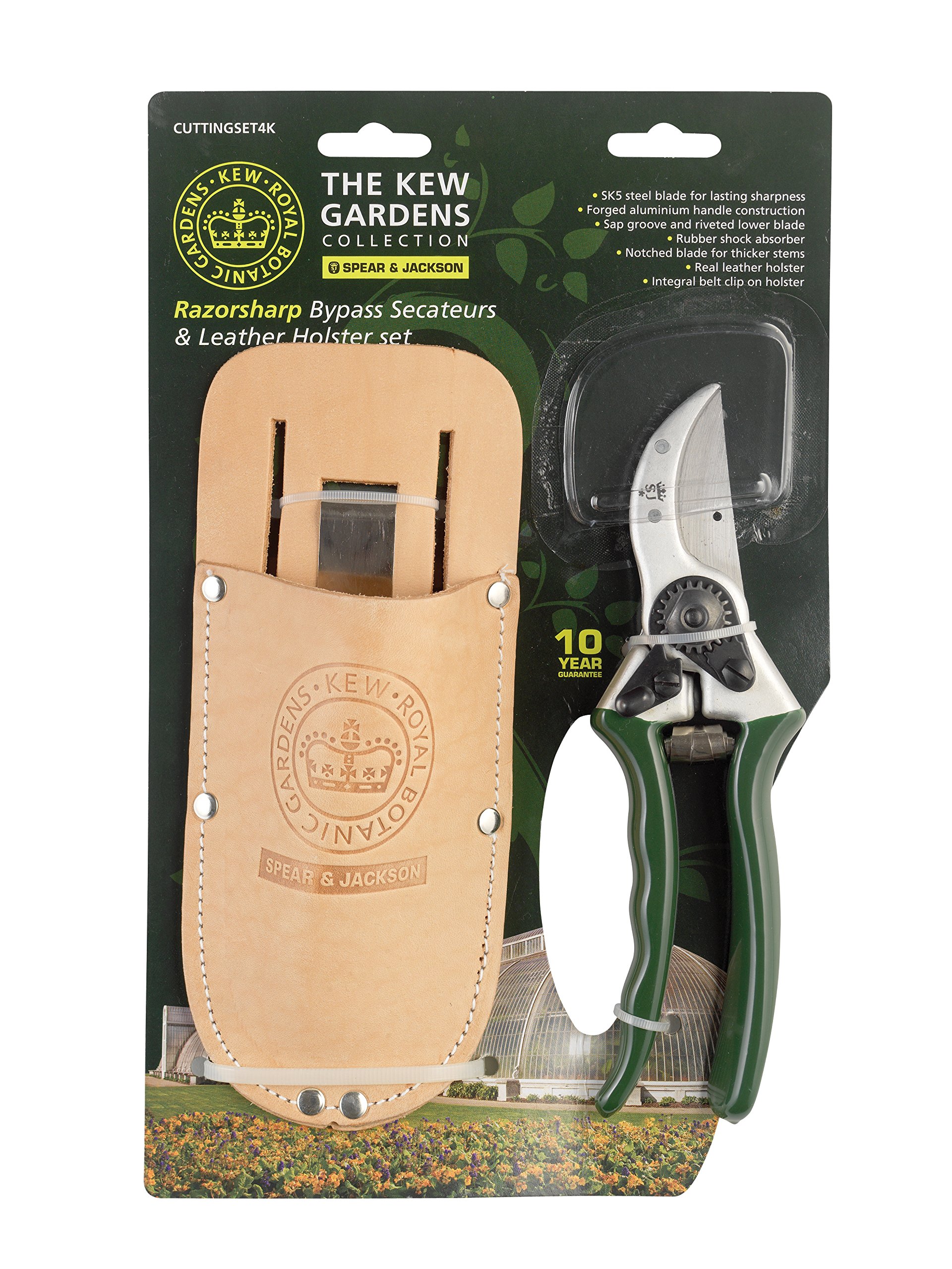 Spear & Jackson Kew Bypass Secateurs & Leather Holster set